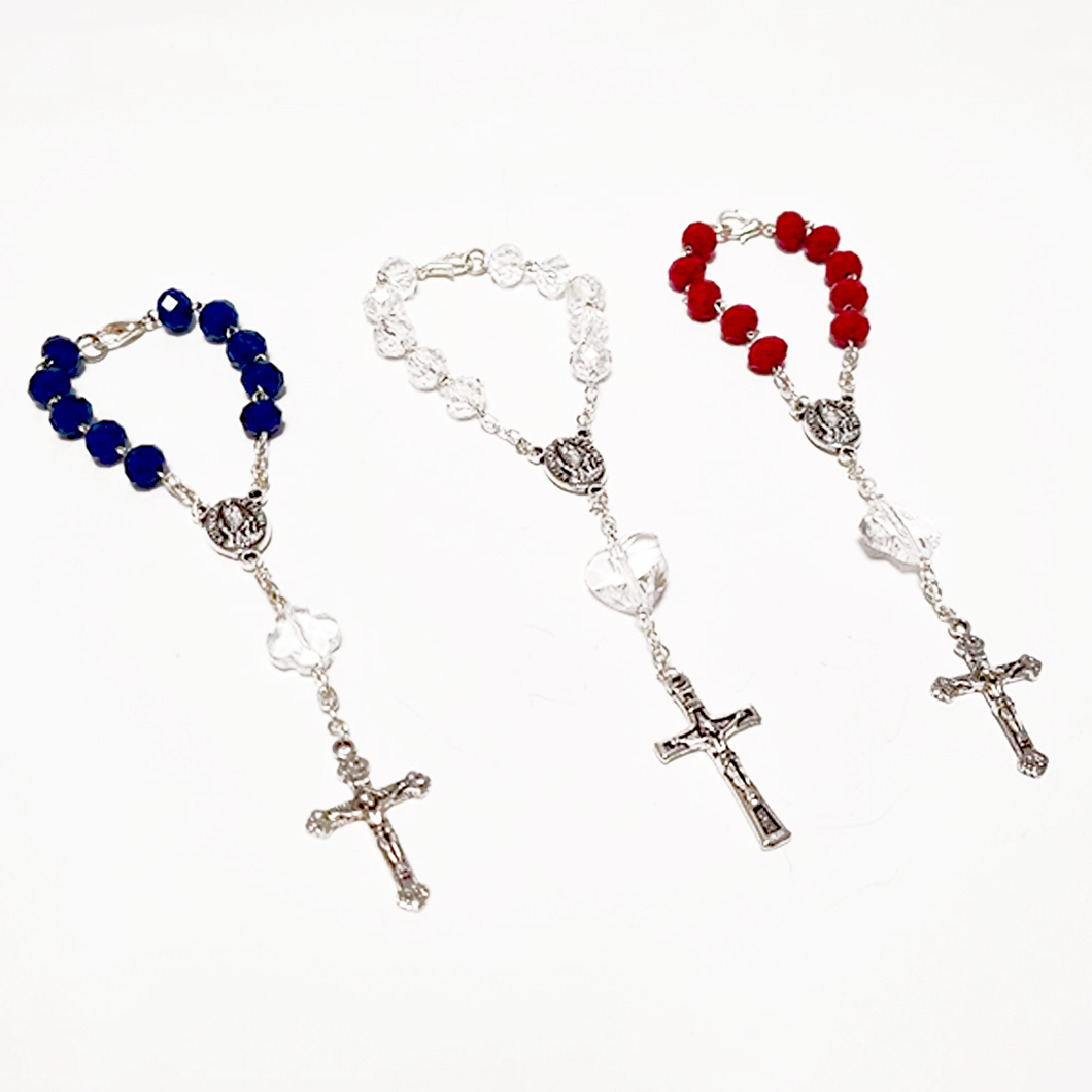 3 Crystal Decade Rosary Bracelets