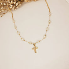 Load image into Gallery viewer, Decade Rosary Necklace with Crystals
