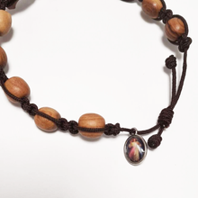 Load image into Gallery viewer, Olive Wood Dozen Cross Bracelet
