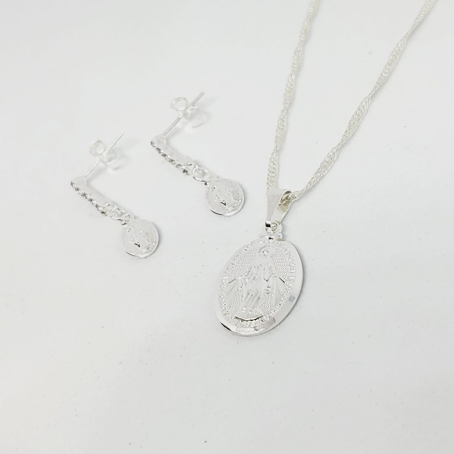 Pendant and Earrings Set - Miraculous Medal