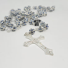 Load image into Gallery viewer, Premium Silver Medal of Fatima Rosary - Blue
