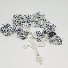 Load image into Gallery viewer, Premium Silver Medal of Fatima Rosary - Blue
