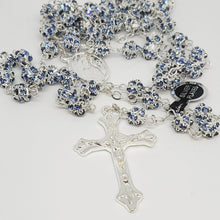 Load image into Gallery viewer, Premium Silver Medal of Fatima Rosary - Blue
