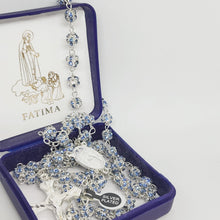 Load image into Gallery viewer, Premium Silver Medal of Fatima Rosary - Blue
