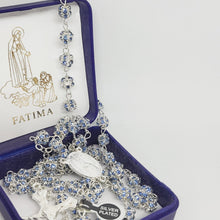 Load image into Gallery viewer, Premium Silver Medal of Fatima Rosary - Blue
