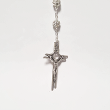 Load image into Gallery viewer, Premium Silver with Translucent Crystals Rosary of Fatima
