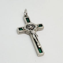 Load image into Gallery viewer, Saint Benedict Cross Green
