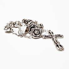 Load image into Gallery viewer, Silver Decade Rosary Roses
