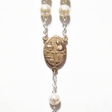 Load image into Gallery viewer, Tree of Life - Pearl Golden Rosary
