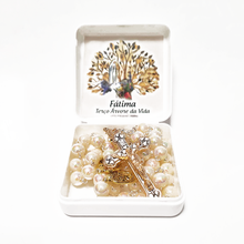 Load image into Gallery viewer, Tree of Life - Pearl Golden Rosary
