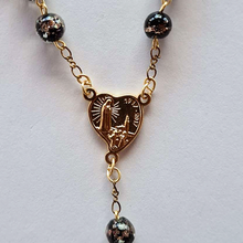 Load image into Gallery viewer, Centennial Black &amp; Gold Murano Rosary
