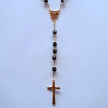 Load image into Gallery viewer, Centennial Black &amp; Gold Murano Rosary
